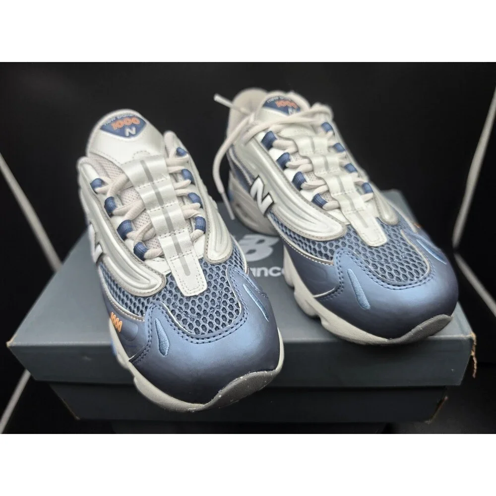 New Balance 1000 Unisex Baby Sneaker Blue/Gray/White Mesh Breathable 4.5Y/6W